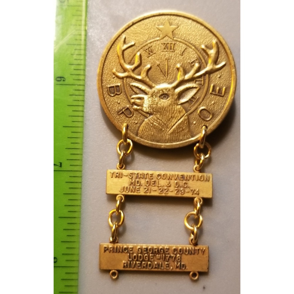 BPOE ORDER OF ELKS LODGE 1778 TOKEN MEDAL TRI STATE CONVENTION 1974